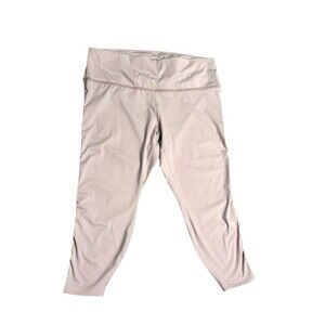 Light Lavender pink dry fit 2X capri leggings Nike  inner pocket velvet stripe